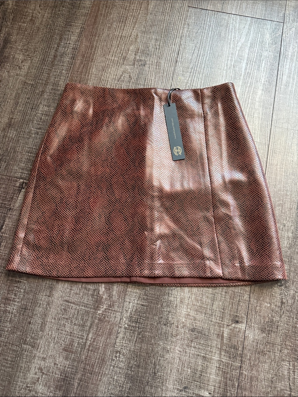 House of Harlow 1960 Metallic Brown Mini Skirt NWT
